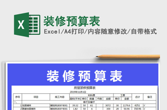 2025年装修预算表