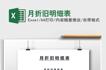 2025年月折旧明细表免费下载