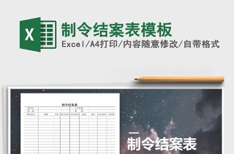 2025年制令结案表模板