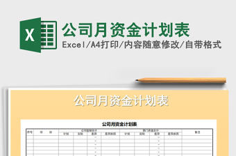 2025年公司月资金计划表免费下载