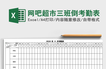 2025年网吧超市三班倒考勤表