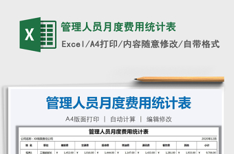 2025年管理人员月度费用统计表