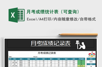 2025年月考成绩统计表（可查询）