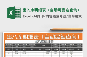 2025年出入库明细表（自动可品名查询）