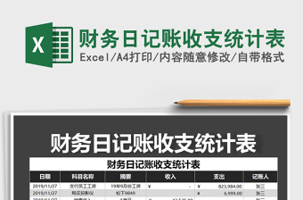 2025年财务日记账收支统计表
