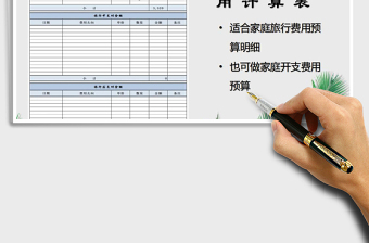 2025年家庭旅行费用计算表免费下载