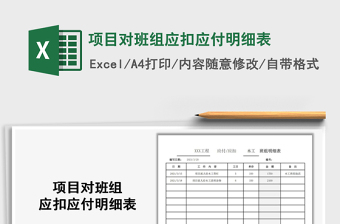 2025年项目对班组应扣应付明细表