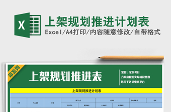 2025年上架规划推进计划表