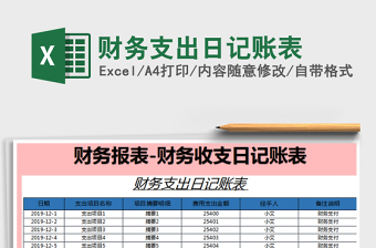 2025年财务支出日记账表