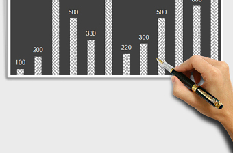 2025年黑底经典网状柱形图免费下载