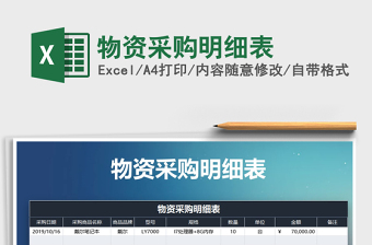 2025物资采购excel表格大全