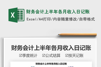 2025年财务会计上半年各月收入日记账