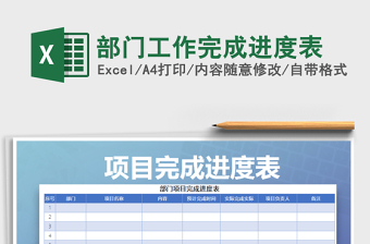 2025年部门工作完成进度表