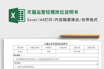 2025年天猫运营经理岗位说明书
