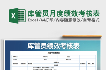 2025年库管员月度绩效考核表免费下载