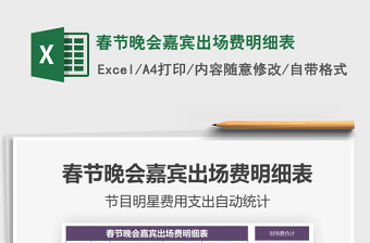 2025年春节晚会嘉宾出场费明细表