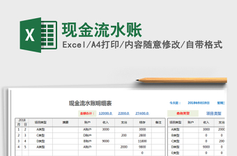 2025年现金流水账免费下载