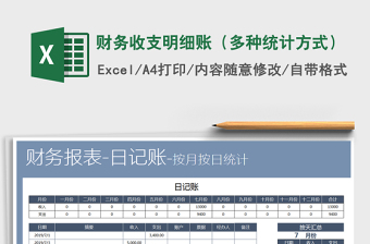 2025年财务收支明细账（多种统计方式）