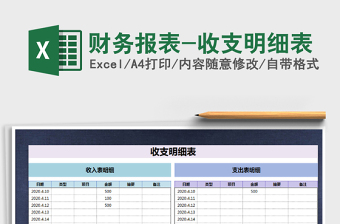 2025年财务报表-收支明细表免费下载