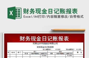 2025年财务现金日记账报表