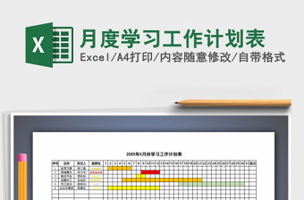 2025年月度学习工作计划表