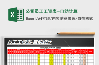 2025年公司员工工资表-自动计算免费下载