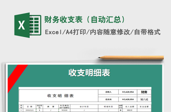 2025年财务收支表（自动汇总）