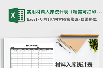 2025年实用材料入库统计表（精美可打印）免费下载