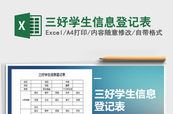 2025年三好学生信息登记表