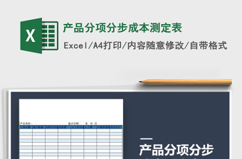 2025年产品分项分步成本测定表免费下载