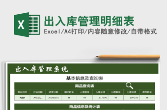 2025年出入库管理明细表