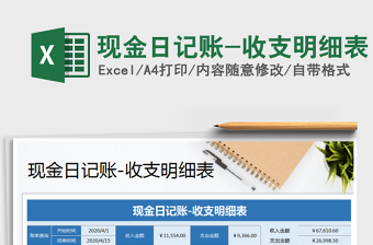 2025年现金日记账-收支明细表免费下载