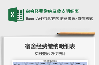 2025年宿舍经费缴纳及收支明细表