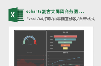 2025年echarts复古大屏风商务图表模板