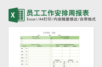 2025年员工工作安排周报表