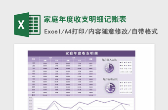 2025年家庭年度收支明细记账表