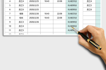 2025年人事员工加班情况自动统计