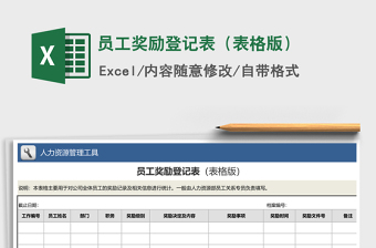 2025年员工奖励登记表（表格版）