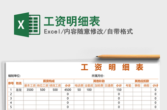 2025年工资明细表
