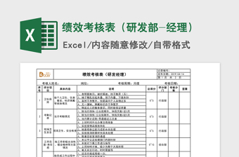 绩效考核表（研发部-经理）