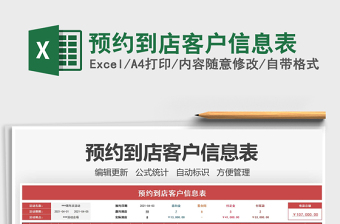 2025预约到店客户信息表免费下载