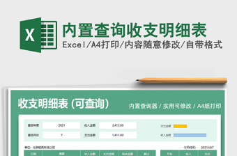 2025内置查询收支明细表免费下载