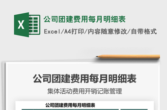 2025公司团建费用每月明细表免费下载
