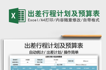 2025出差行程计划及预算表免费下载