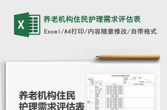 2025养老机构住民护理需求评估表免费下载