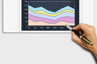 2025糖果彩色堆积面积图免费下载