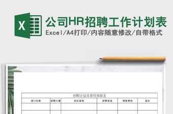2025公司HR招聘工作计划表免费下载