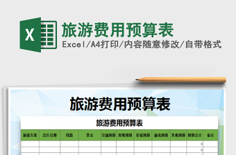 2025旅游费用预算表免费下载