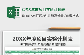 202520XX年度项目实验计划表免费下载