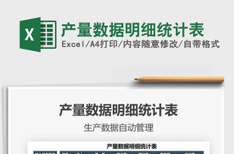 2025产量数据明细统计表免费下载